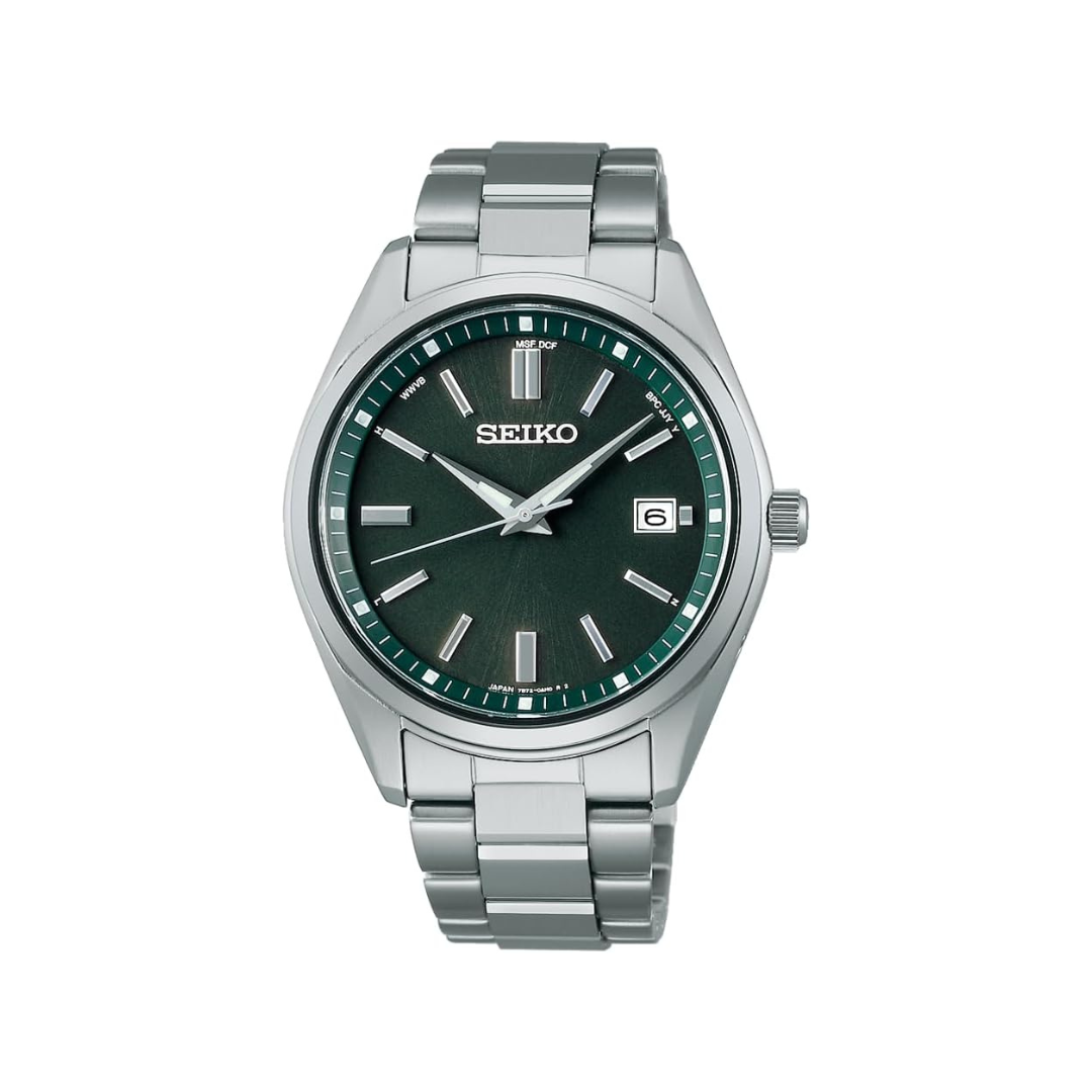Seiko Solar Radio Watch, The Standard, Men's, silver/green
