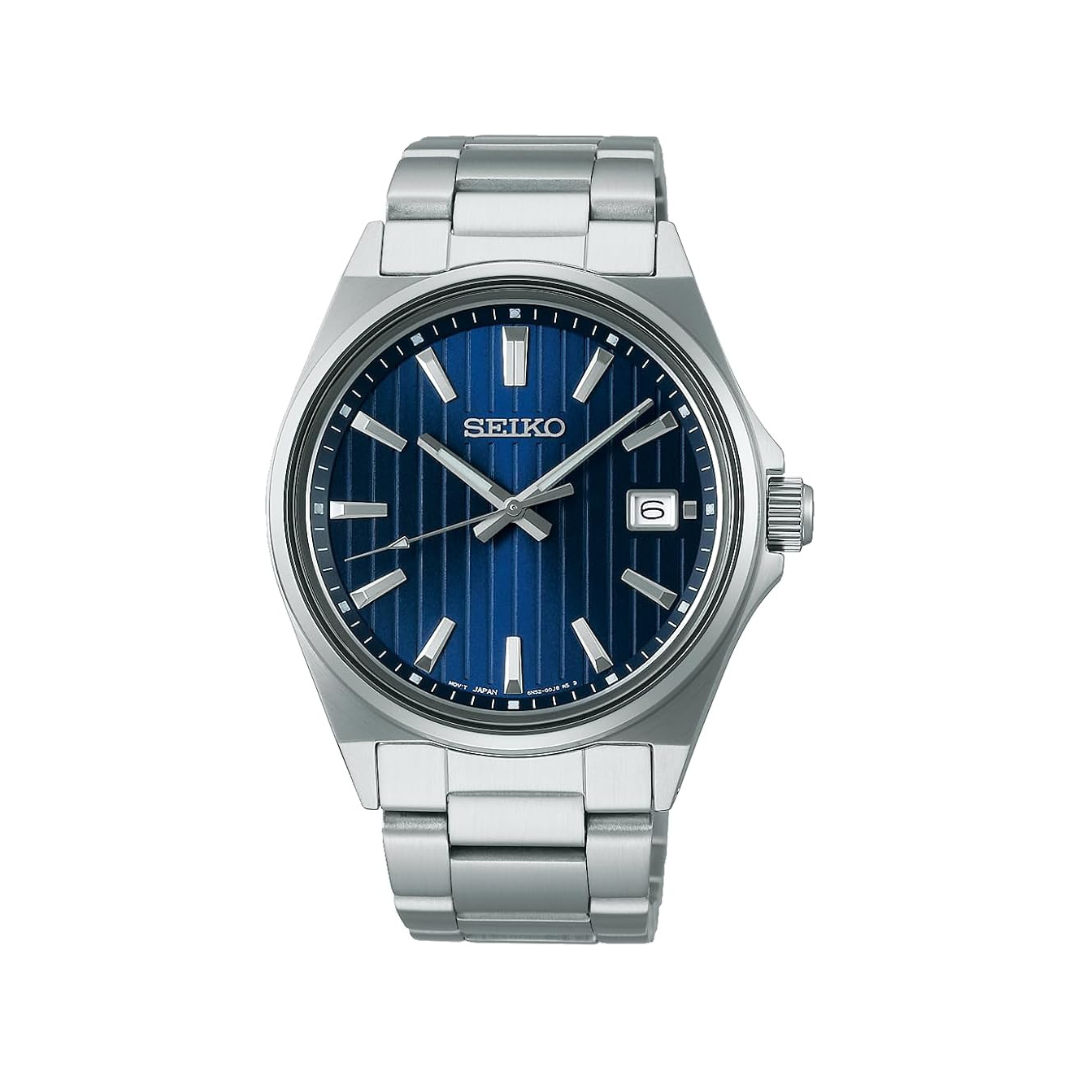 Seiko Series Men's Watch, Battery Operated Quartz, Silver, Dial: Blue, Bracelet Type