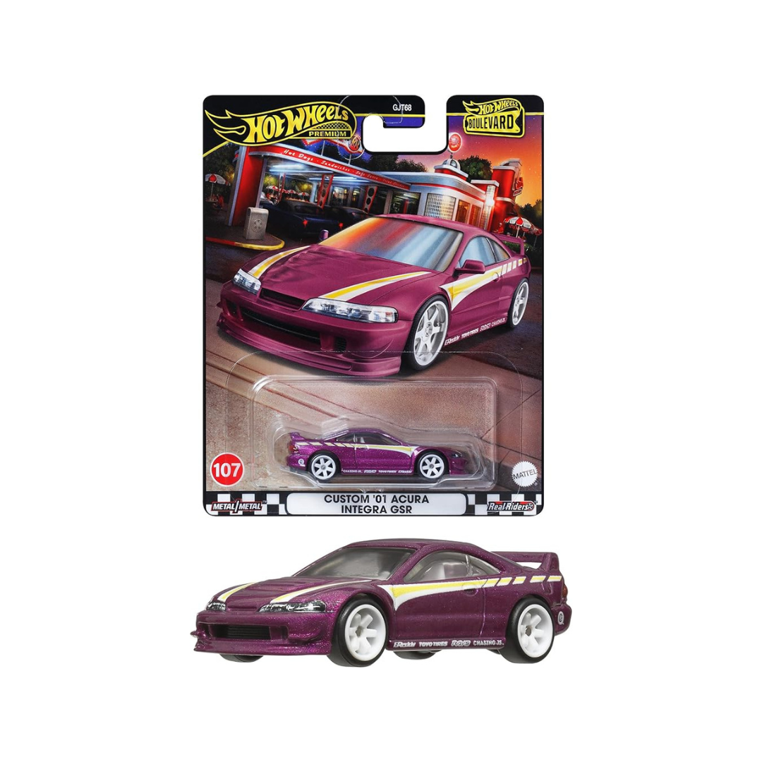 Hot Wheels HRT77 Boulevard Custom '01 Acura Integra GSR Vehicle Toy Mini Car 3 Years Old Purple
