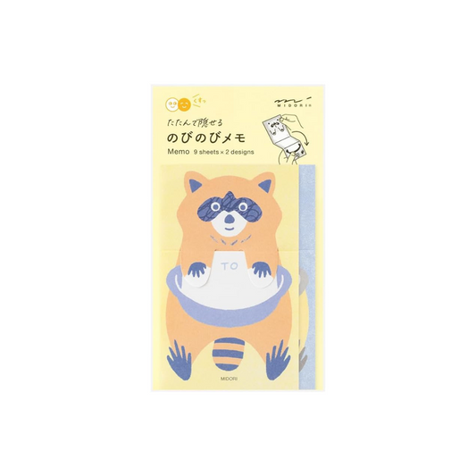 Midori 11825006 Notepad Notepad Nobi Raccoon Pattern