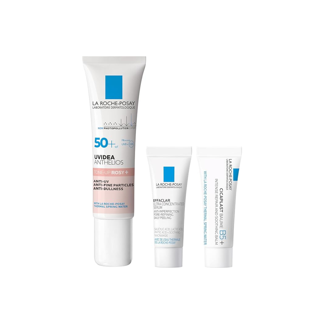 La Roche-Posay Tone Up Kit, Rose + UV Foundation, SPF50+, PA++++, Moisturizing, Sensitive Skin, Ruddy & Transparent, 1.2 fl oz (30 ml)