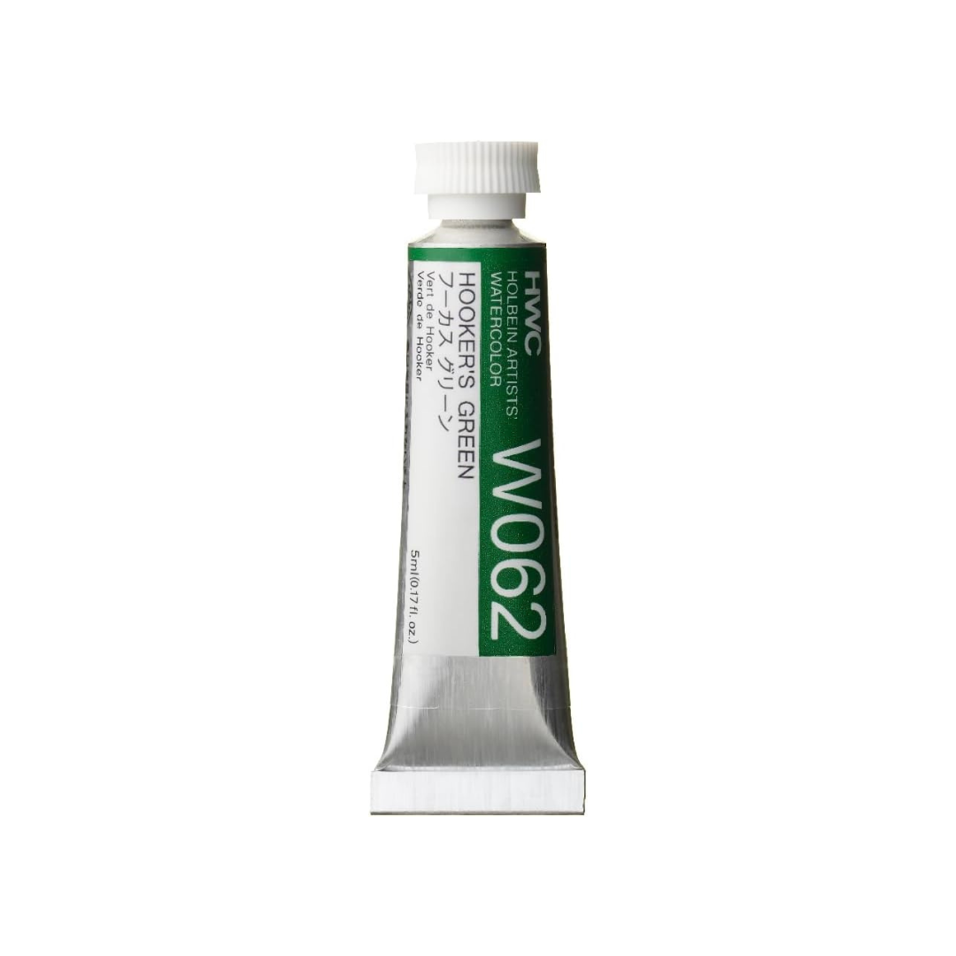 Holbein W062 Transparent Watercolor Paint, Hooker’s Green, 0.16 fl oz (5 ml) (No.2), 003062