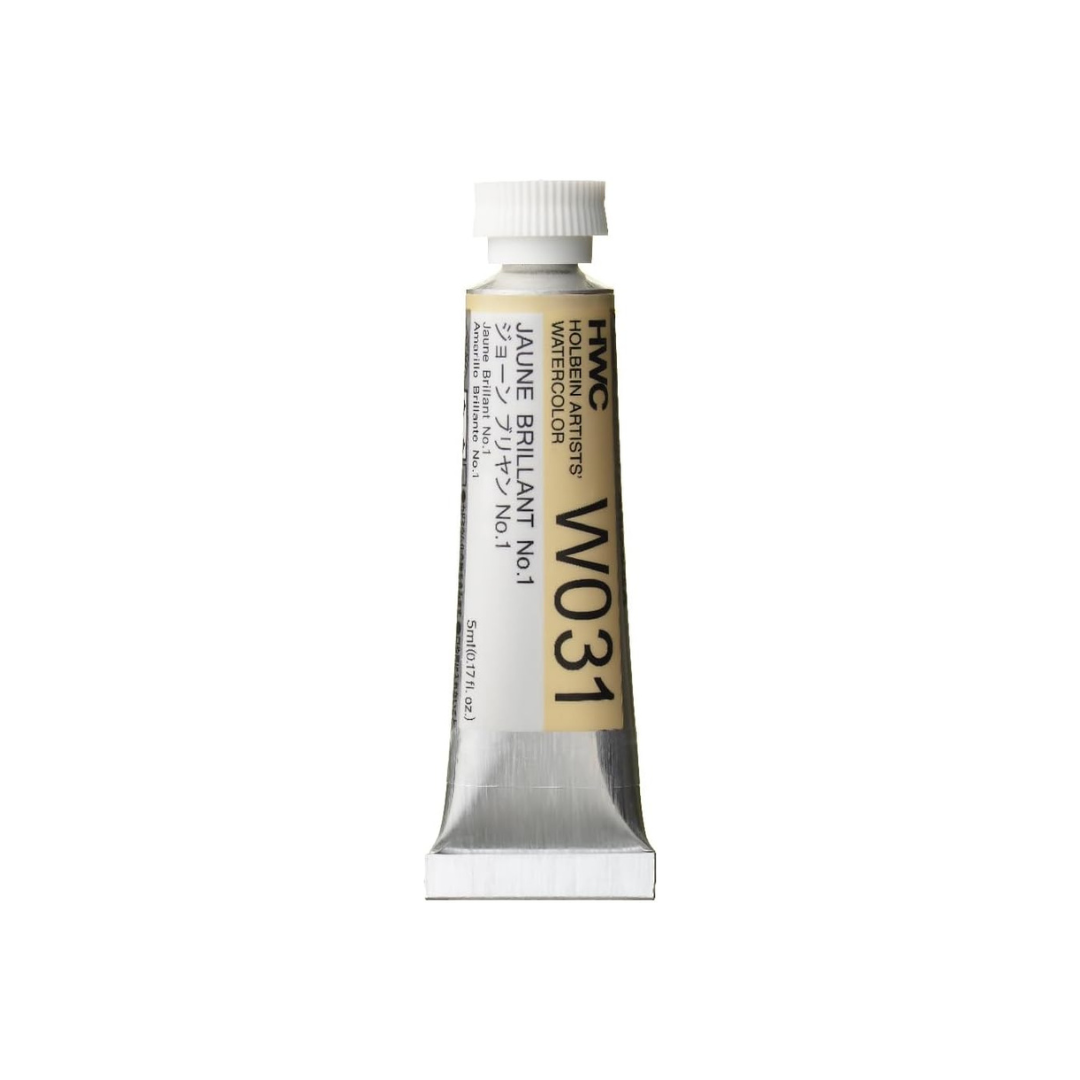 Holbein W031 03031 Transparent Watercolor Paint, 0.17 fl oz (5 ml), No. 1, Jaune Brilliant