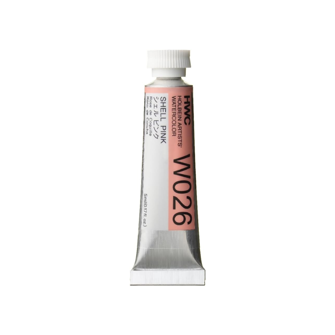 Holbein W026 Transparent Watercolor Paint, Shell Pink, 0.16 fl oz (5 ml) (No.2), 003026