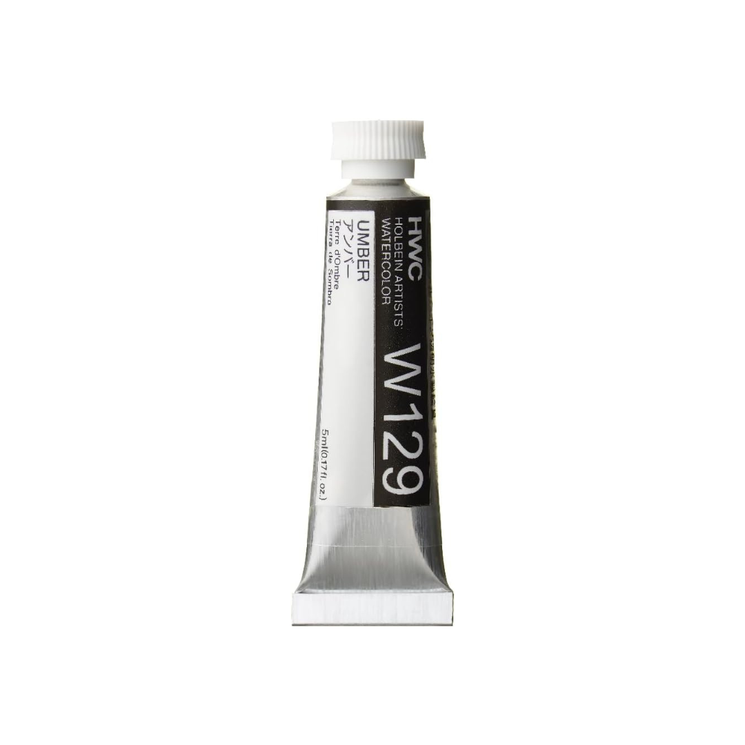 Holbein W129 Transparent Watercolor Paint, Amber, 0.16 fl oz (5 ml) (No.2), 003 W 129