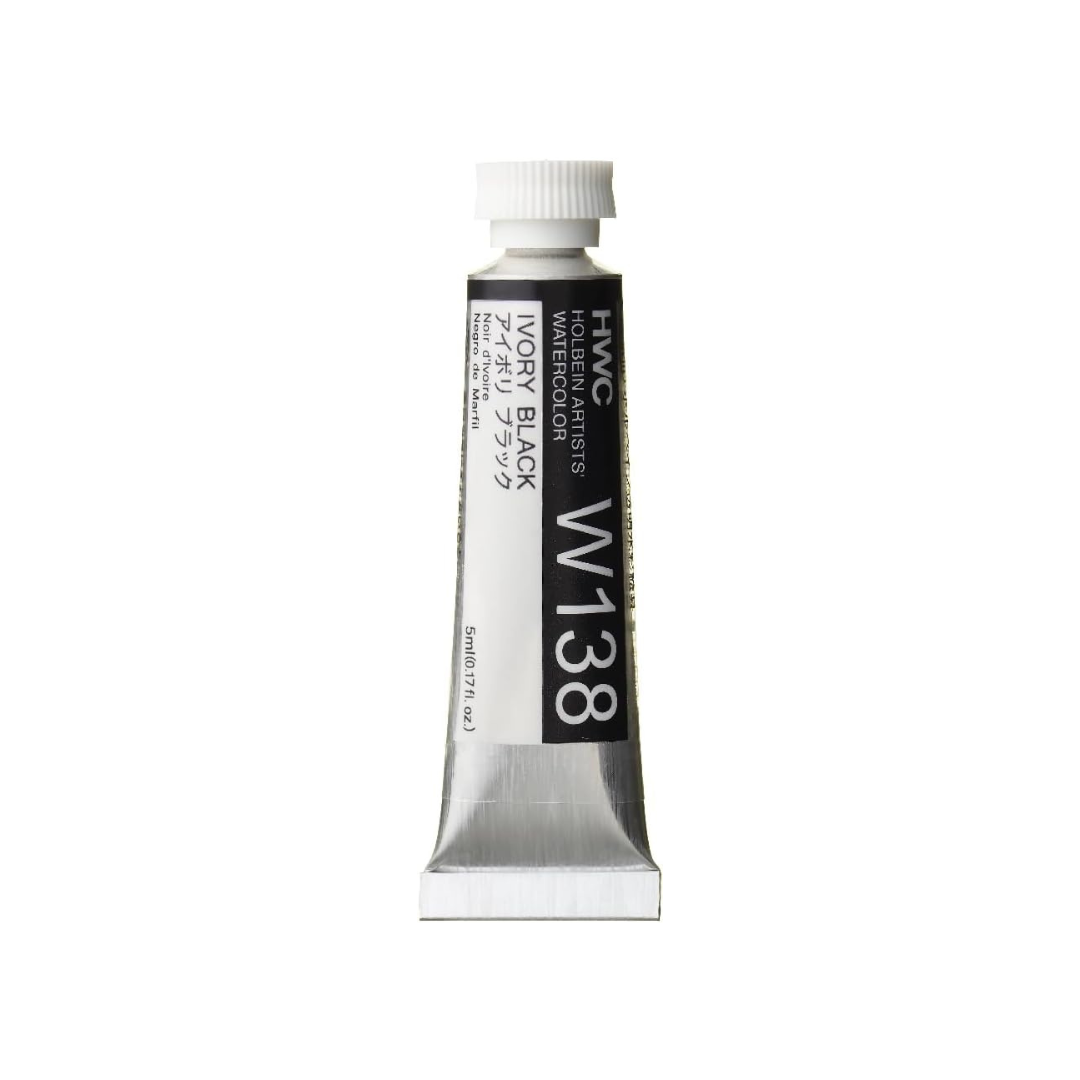 Holbein W138 03138 Transparent Watercolor Paint, 0.17 fl oz (5 ml), Ivory Black