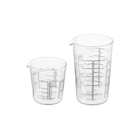 HARIO MJC-1324-GR-2P Heat Resistant Glass Measuring Cups, Set of 2, 7.8 fl oz (200 mL) / 500 mL Microwave Safe Dishwasher Safe Made in Japan