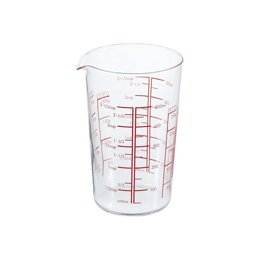 HARIO MJC-50-R-BK Measuring Cup, Made in Japan, Heat Resistant Glass, 16.9 fl oz (500 ml)