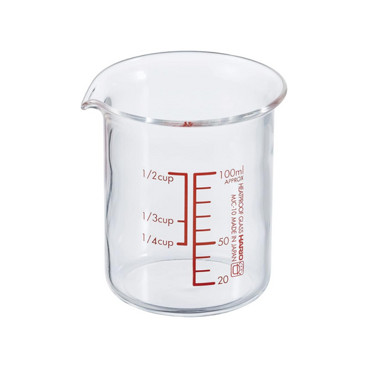 HARIO MJC-10-R-BK Measuring Cup, Made in Japan, Heat Resistant Glass, 3.4 fl oz (100 ml)