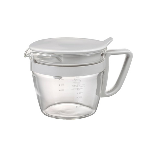 HARIO OTPM-40-PGR Easy Teapot, Teapot, Pale Gray, Practical Capacity, 13.5 fl oz (400 ml), Heat-resistant Glass, Memory Included, Made in Japan