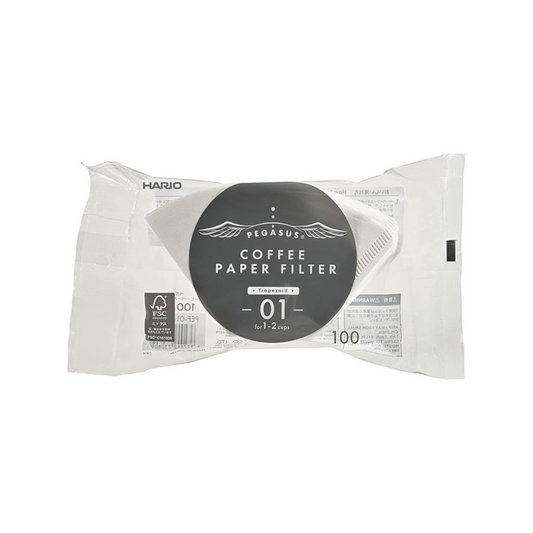 HARIO PEF-01-100W Pegasus Coffee Paper Filter, 01W, White, 1-2 Cups, 100 Pieces, Made in Japan