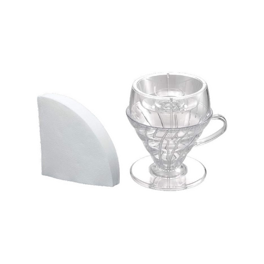 HARIO PDA-1524-T V60 Drip Assist Set, Pete Ricata Model, For 1 to 4 Cups, Coffee Support Equipment, Transparent, Made in Japan