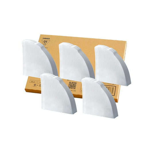 Hario VCF-01-40W-5S-AZ+ V60 Coffee Filter, For 1-2 Cups, 200 Sheets, Set of 40 Sheets × 5 Packs, Amazon Original Set, Made in Japan, FSC Certified Product, 01, W, White
