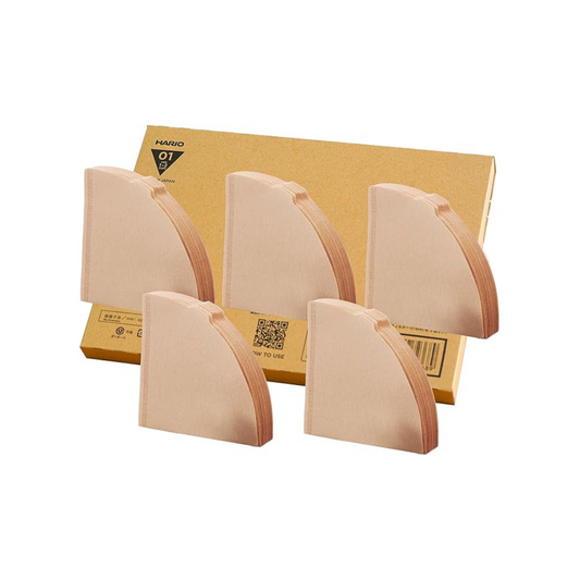 Hario VCF-01-40M-5S-AZ+ V60 Coffee Filter, For 1-2 Cups, 200 Sheets, Set of 40 Sheets × 5 Packs, Amazon Original Set, Made in Japan, FSC Certified Product, 01, M, Unbleached