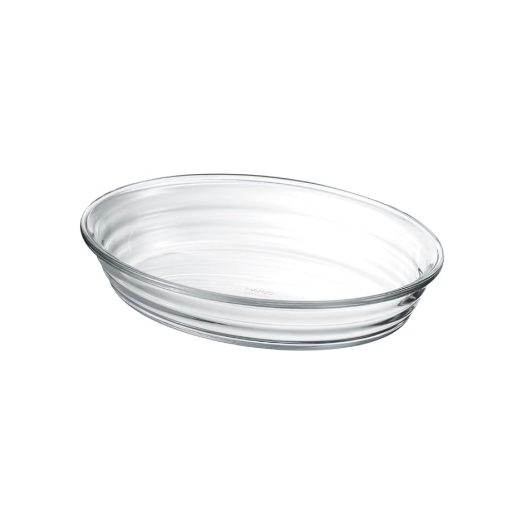 HARIO BUONO kitchen HOV-110-BK Oval Dish, Heat Resistant Glass, Made in Japan, 33.4 fl oz (1,100 ml), Clear