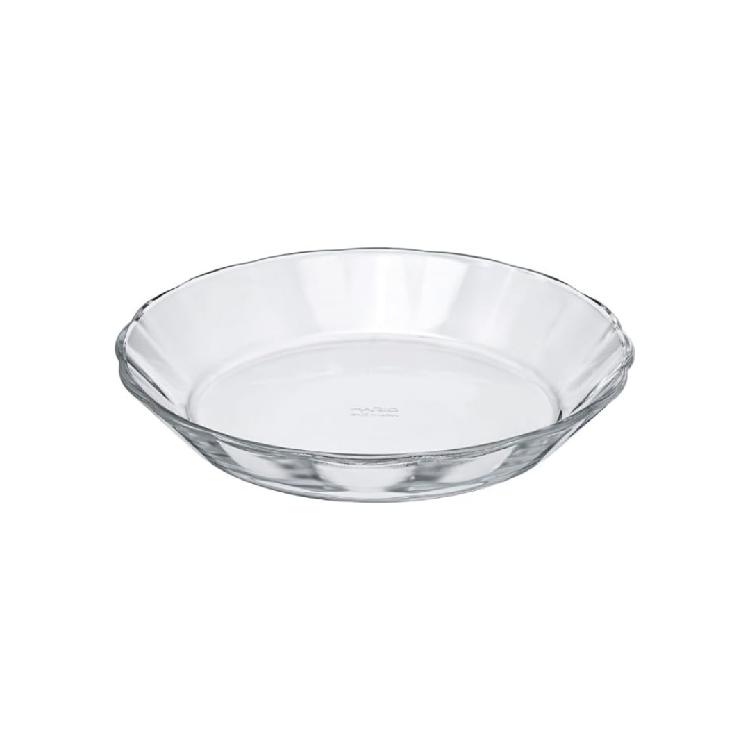HARIO HPL-110-BK Heat Resistant Glass Plate, 33.8 fl oz (1,100 ml), Dinnerware, Plate, Clear, Au Gratin Dish, Made in Japan
