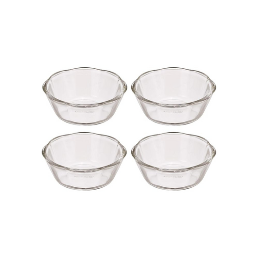 HARIO SWB-2012 Heat-resistant Glass Sweets Bowl, 200, Set of 4, Made in Japan