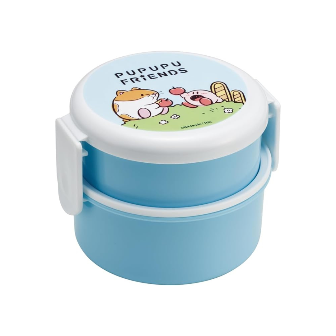 Skater ONWR1AG-A Kirby Hoshi Lunch Box, 16.9 fl oz (500 ml), 2-Tier, Round, Rice Ball Case, Antibacterial, Made in Japan