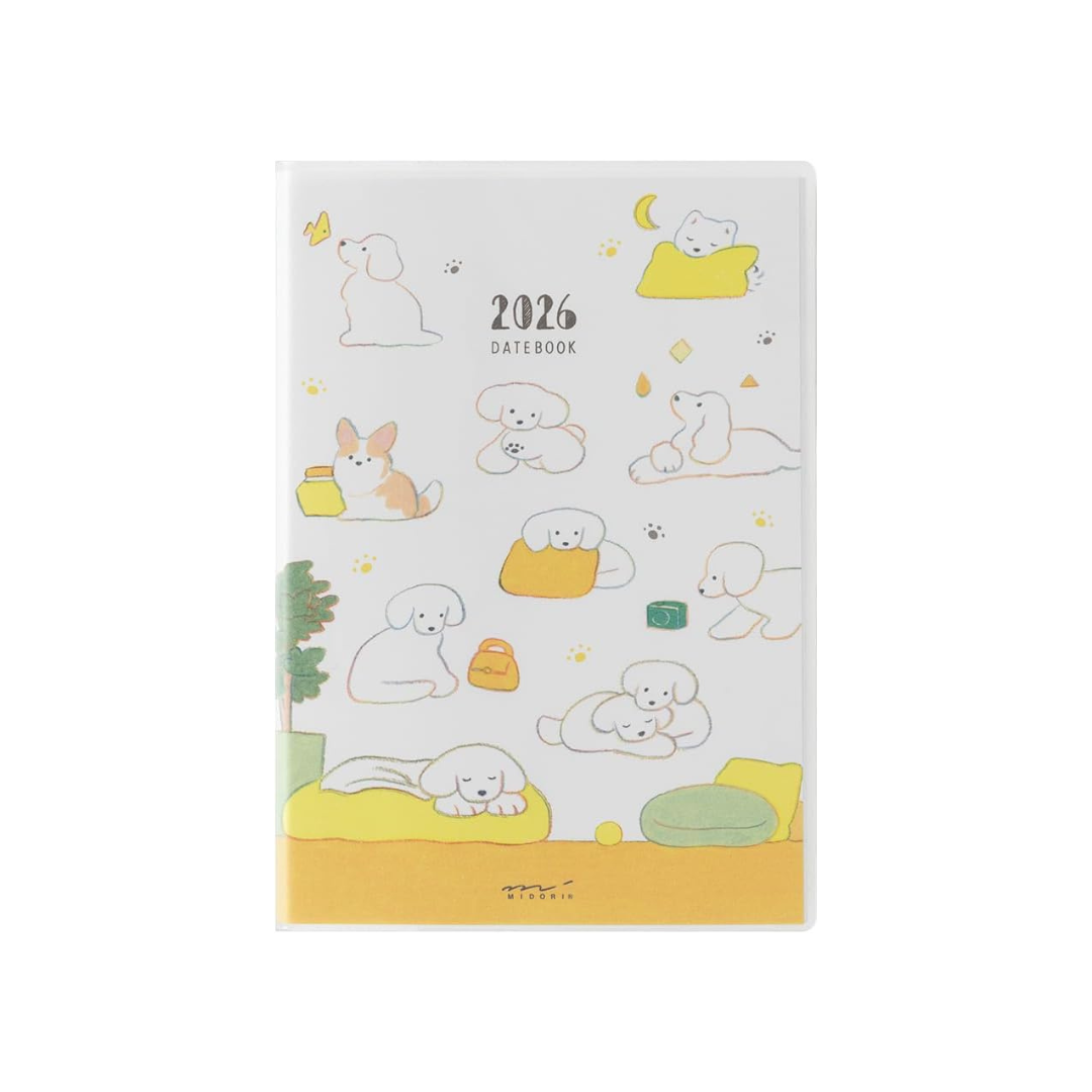 Midori Pocket Diary, 2026, B6, Weekly Dog Pattern, 22372006 (Begins January 2026)