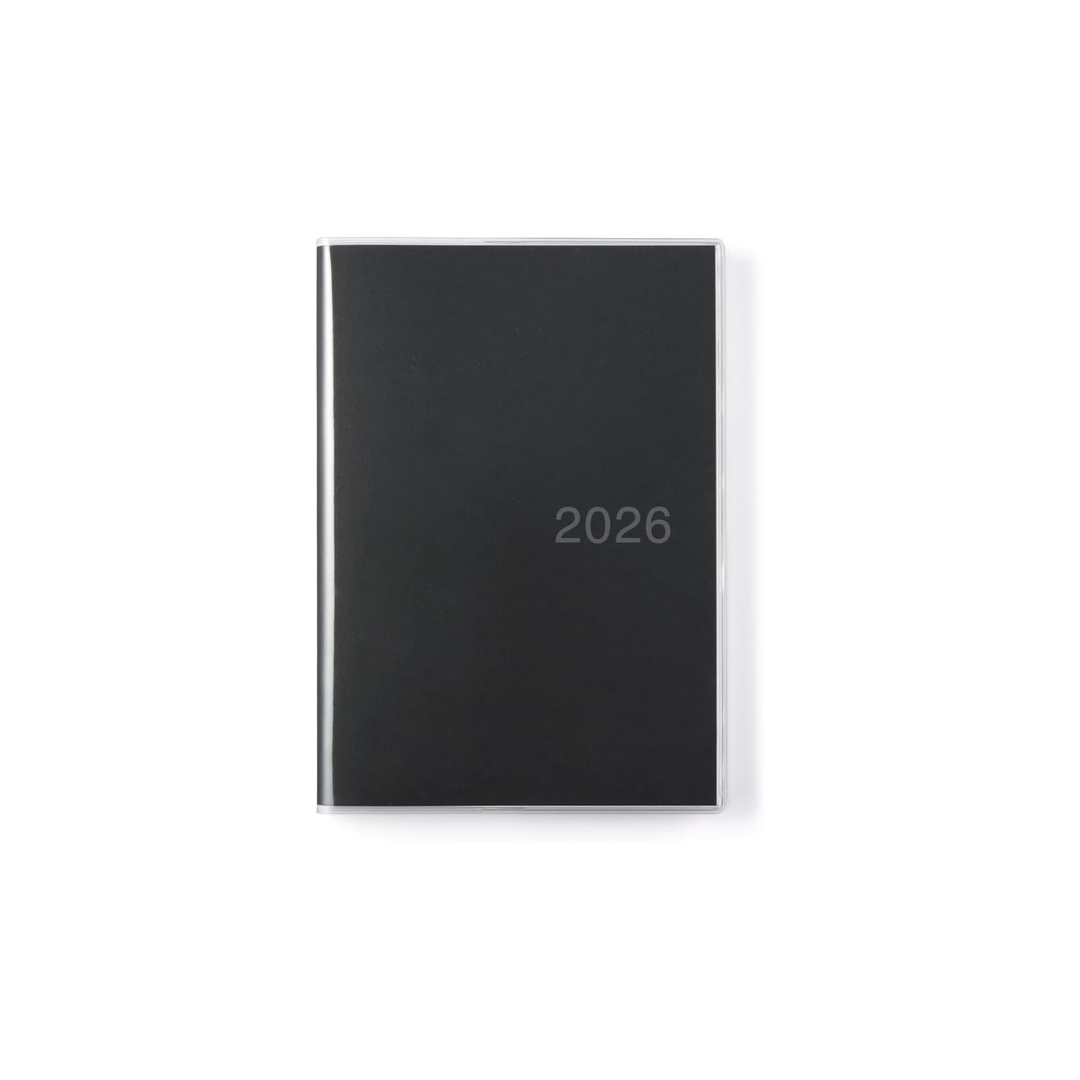 Muji 84854378 Schedule Book, Monthly, Daily Starts from December 2025, starting with Monday A5, Black