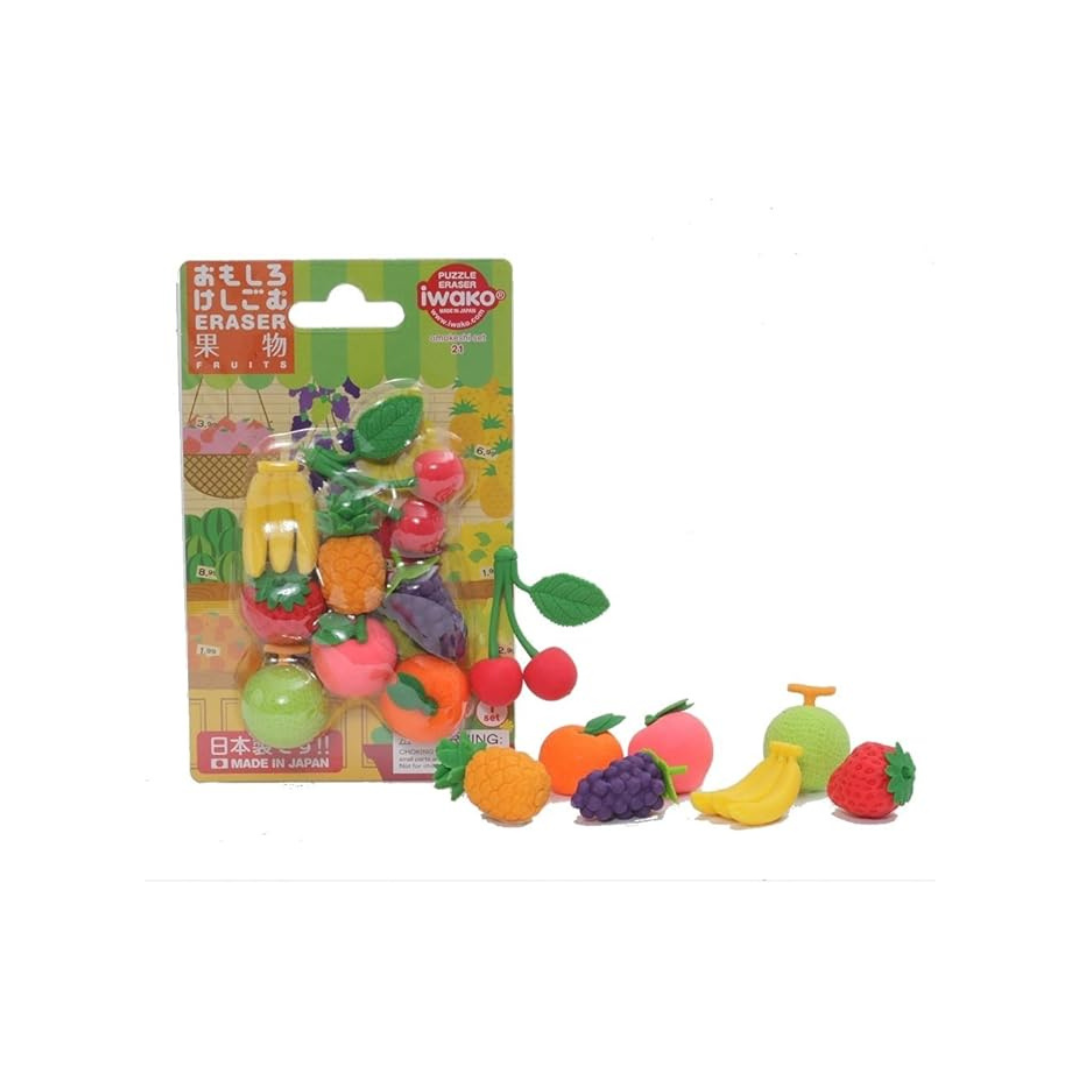 Iwako Fruit Eraser, 10-Piece Blister Pack, SCERBRI024