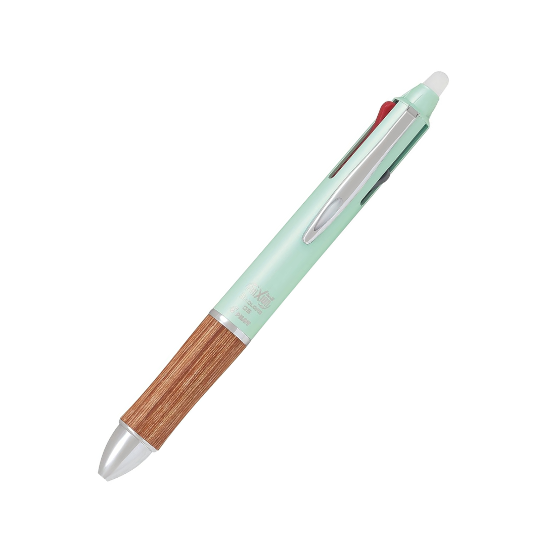 Pilot P-LKFB-60UF-GY Friction Ball 3 0.5 Ballpoint Pen, Erasable, 3-Color, Gray, Wood