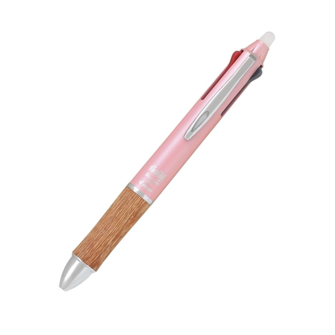 Pilot P-LKFB-60UF-GY Friction Ball 3 0.5 Ballpoint Pen, Erasable, 3-Color, Gray, Wood