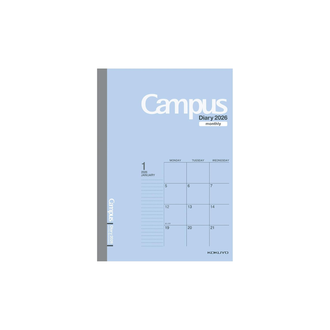 Kokuyo 2026 Campus Diary, Monthly Block Standard, A5, Blue, CMB-A5-26, Starts from December 2025