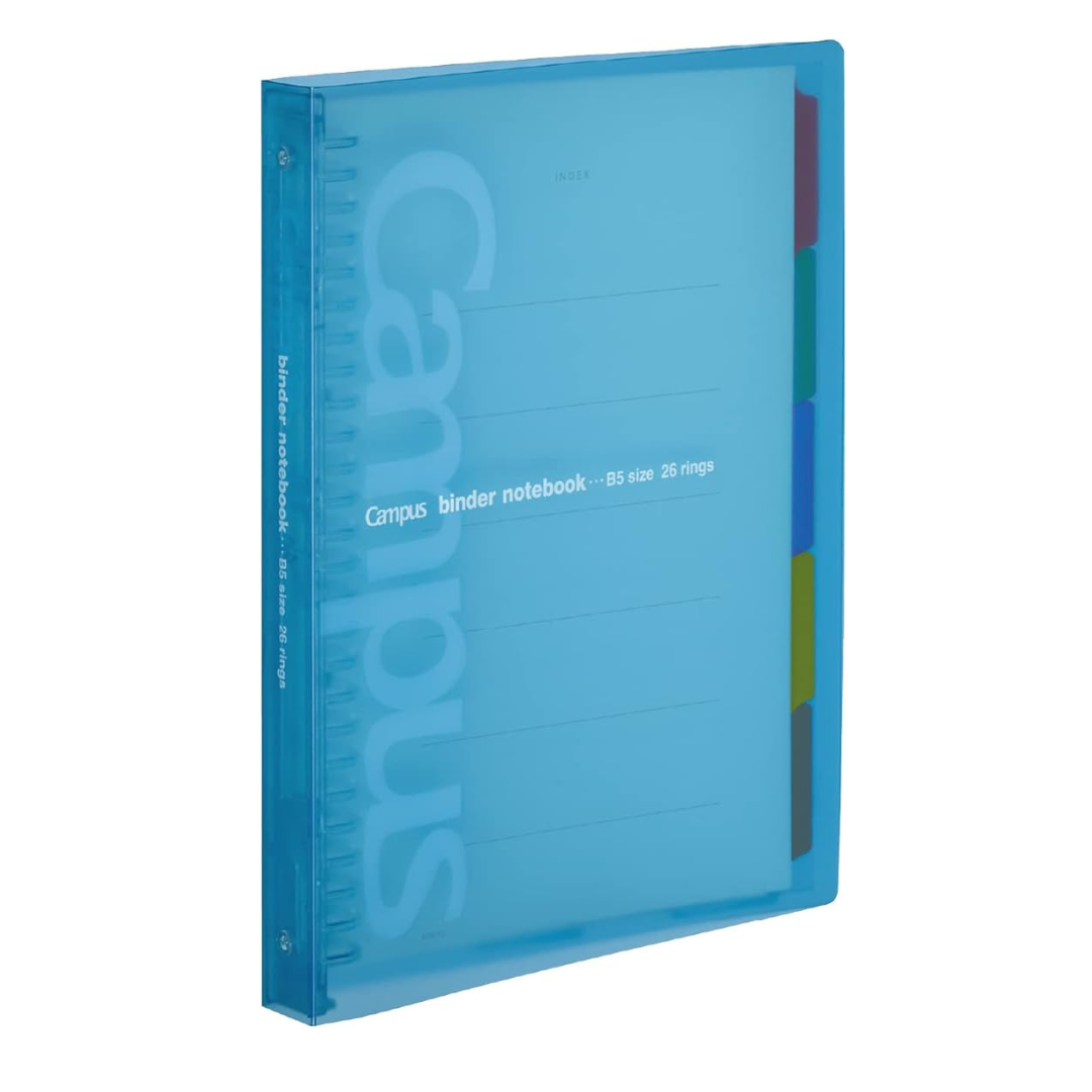 KOKUYO RU-P333NLB Loose Leaf Binder Campus, B5, 26 Holes, Up to 100 Sheets, Light Blue, Slide-Style Binder