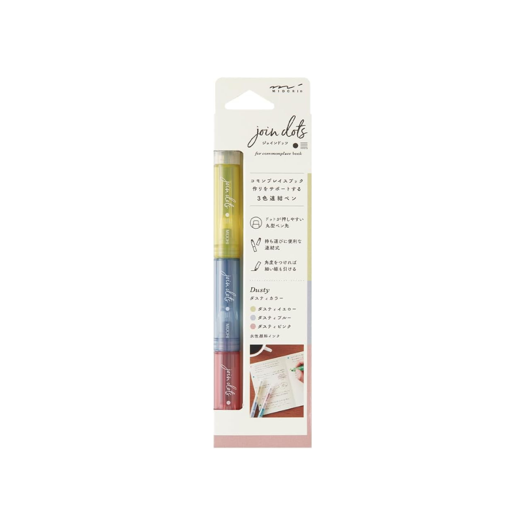 Midori 38138006 Joint Dots 3 Color Linked Dusty Rollerball Pen