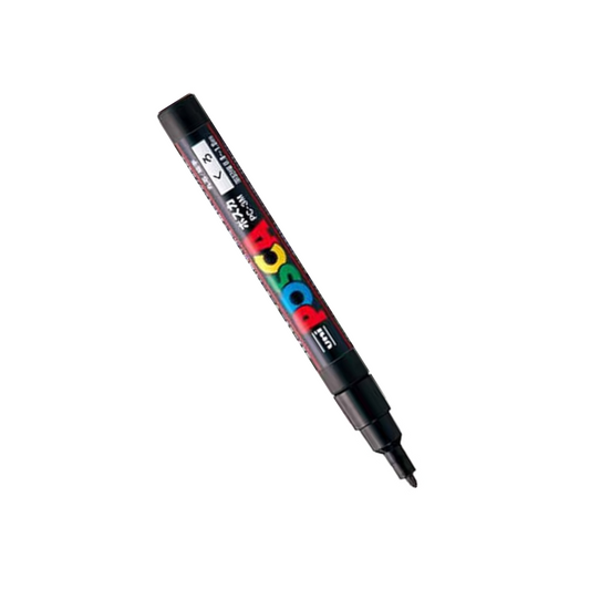 Mitsubishi Pencil uni Water-based Pigment Marker Uni Posca Fine Point Black PC3M.24| Set of 2
