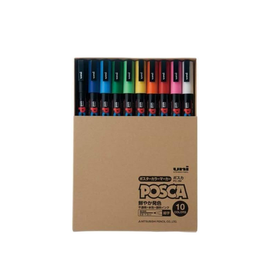 Mitsubishi Pencil Water-Based Markers Posca Fine Point 10-Color Set