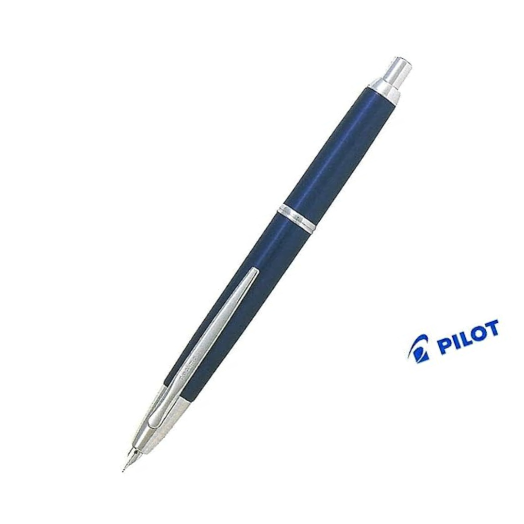 Pilot FCT-15SR-DL-B Fountain Pen Capless Decimo, Dark Blue Myca Body, B-Nib
