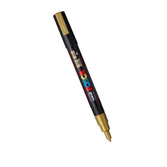 Uni Posca Pen - Fine Bullet Tip - Gold (PC-3M) | Set of 2