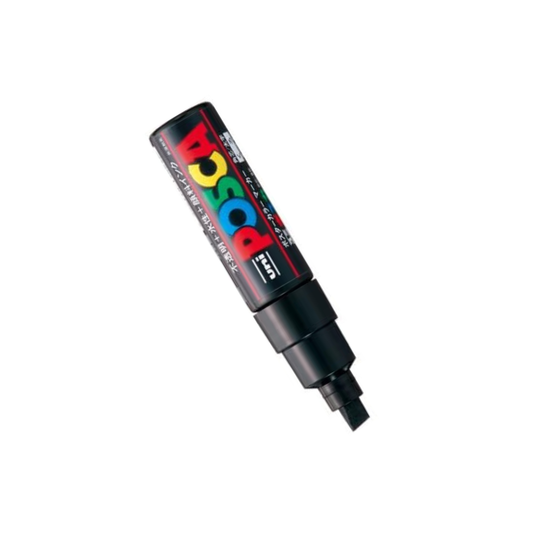Mitsubishi Pencil uni Water-based Pigment Marker Posca Thick Square Tip Black PC8K.24 | Pack of 2