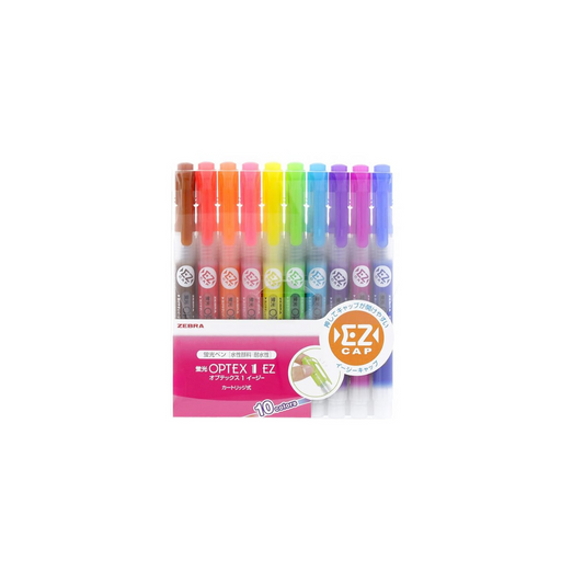 Zebra OPTEX 1 EZ WKS11-10C Fluorescent Marker (10 Colors)