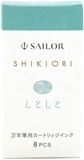 Sailor Fountain Pen, Cartridge Ink for Fountain Pens, Shiki Textile, Water Based Dye, 8 Count (Rikyucha 13-0400-214)