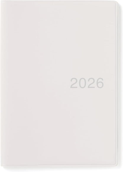 MUJI 84854323 2026 A6 Monthly Planner, Starts on December 2025, A6, White Gray