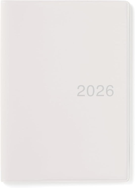 MUJI 84854323 2026 A6 Monthly Planner, Starts on December 2025, A6, White Gray