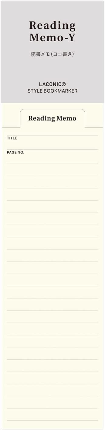 Laconic LGF18-30 Bookmarker Memo, Reading Notes, Horizontal Writing, Style Note