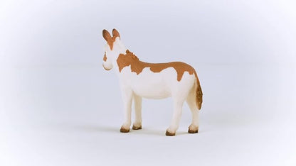Schleich Farm World, Farm Animal Toys for Kids, American Spotted Donkey Toy Figurine, Ages 3 and up