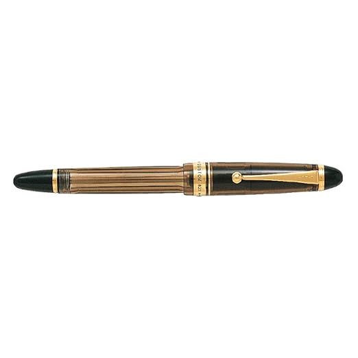 Pilot Custom 823 Amber 14Kt Broad Nib Point Piston Filler Fountain Pen - Brown Transparent
