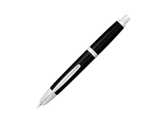 PILOT Vanishing Point Collection Refillable & Retractable Fountain Pen, Black Barrel with Rhodium Accents, Blue Ink, Medium Nib (60242)