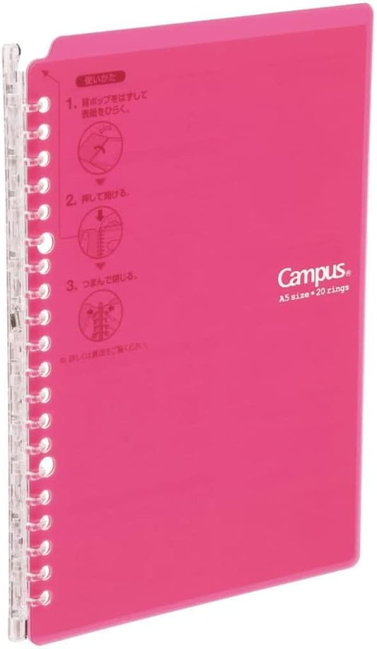 Kokuyo Loose Leaf Binder Campus Smart Ring, B5, 26 Holes, Up to 25 Pieces, Pink Le-SP700P (x2)