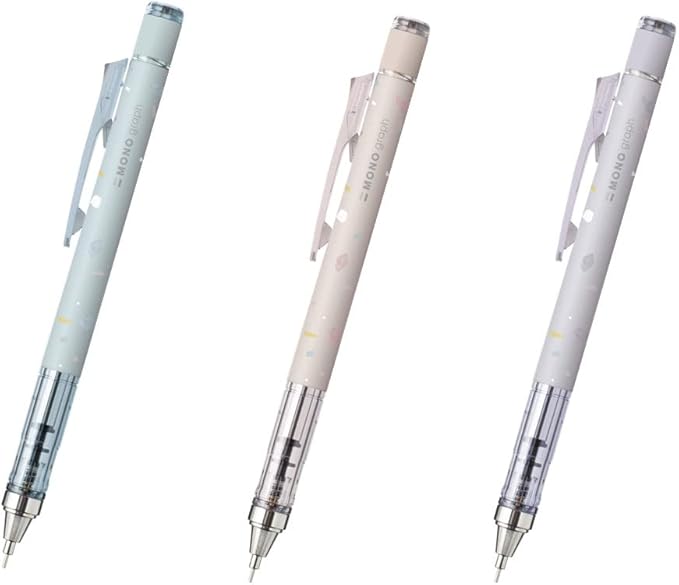 Tombow DCD-332XAZ Mono Mechanical Pencil, Monograph, 0.3mm, Seerstone Pattern, Assorted, Set of 3