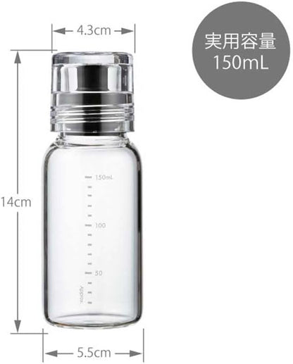 HARIO DBSN-150-B Slim Dressing Bottle, 5.1 fl oz (150 ml), Can Be Used with Hot Water, Black