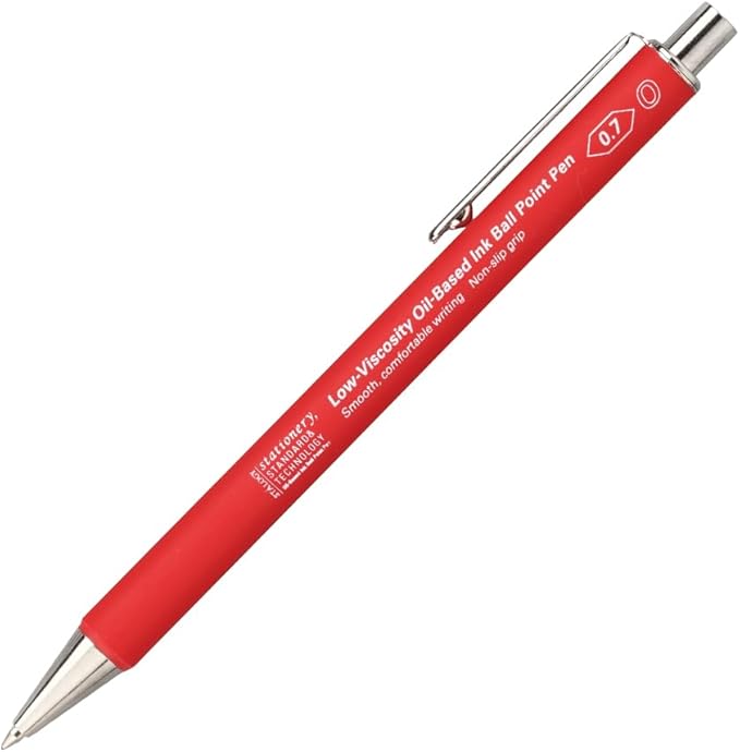 Nitoms S5112 STALOGY Low-Viscosity Oil-Based Ballpoint Pen, 0.03 inches (0.7 mm), Red