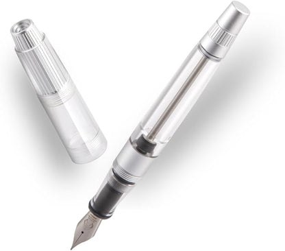 Asvine Natami Vacuum Filled Fountain Pen Titanium & Acrylic