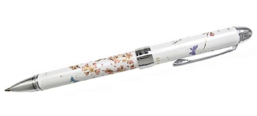 Sailor Ballpen  2 Color + Sharpener Elegant Maki-e Weeping Cherry Blossom White 16-0344-210