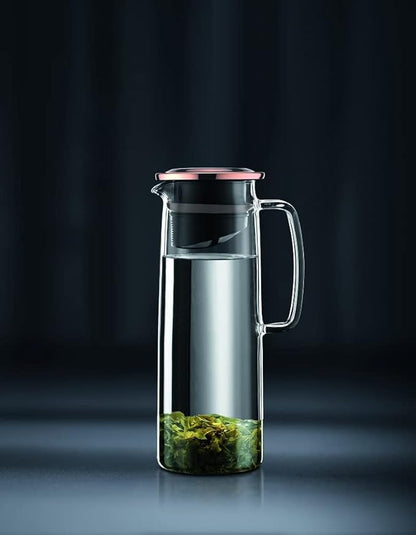 Bodum 11575-18S Biasca Tea Jug Stainless Steel Filter, Glass Beaker, Dishwasher Safe